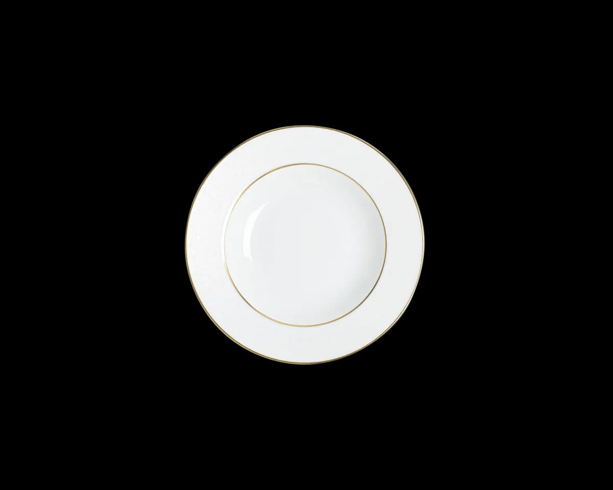 Assiette creuse 22,5 cm, collection givre-or