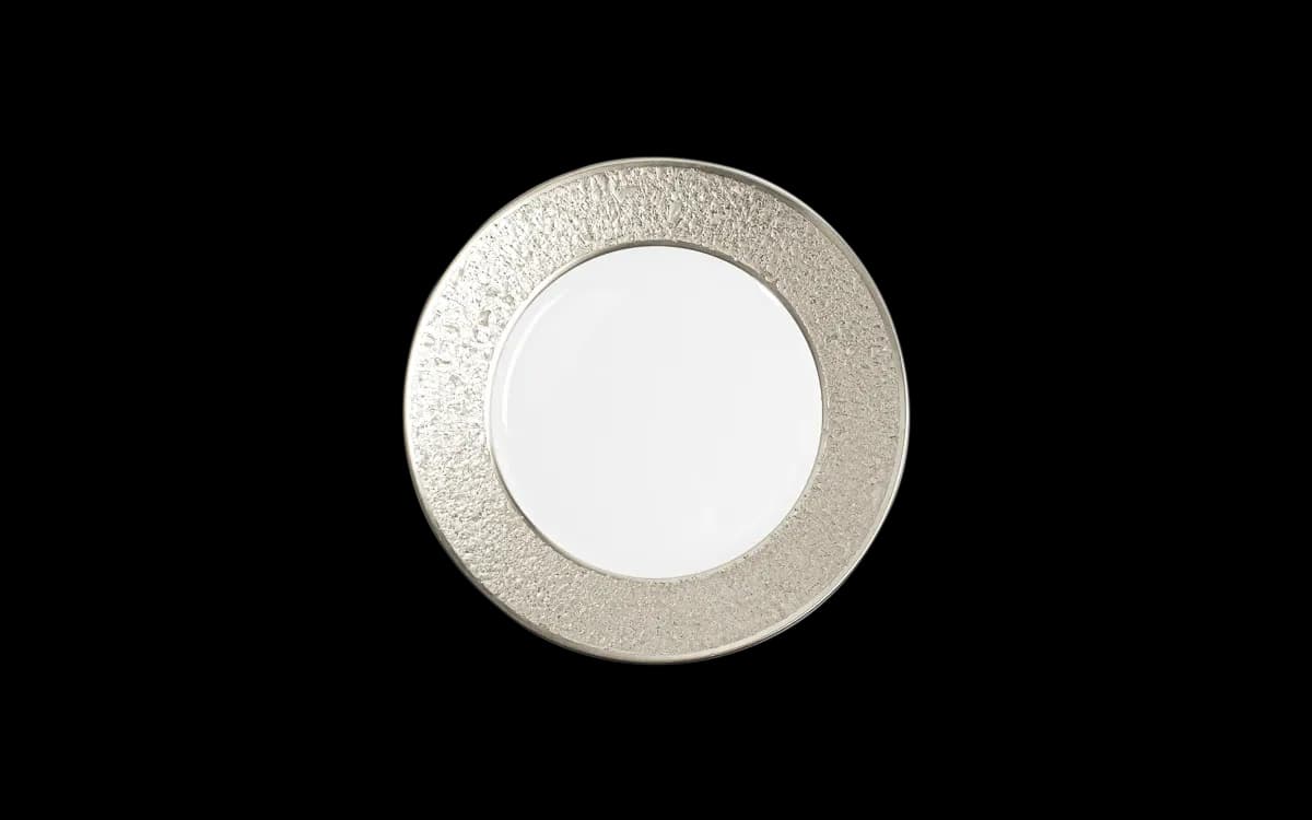 Assiette dessert 22,5 cm, collection Moonscape Platine