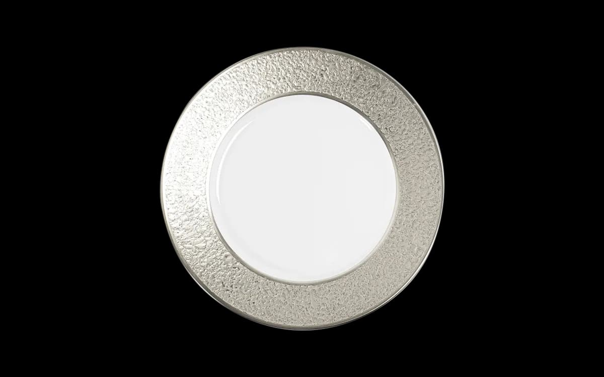 Assiette dîner 27,5 cm, collection Moonscape Platine