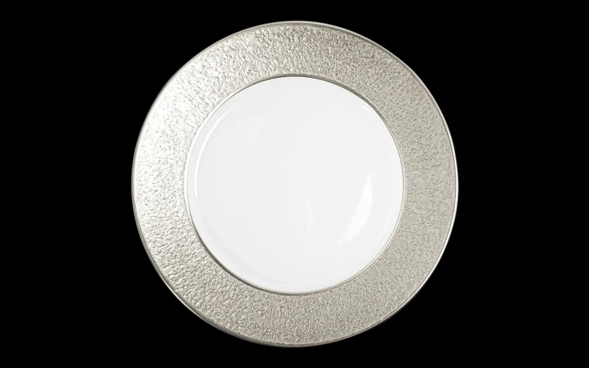 Assiette présentation 32 cm, collection Moonscape Platine